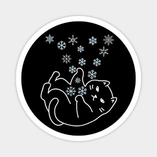 Cat and Snowflakes Magnet